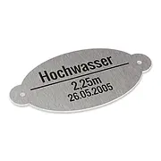 Edelstahl Hochwassermarke 12 x 6 cm 