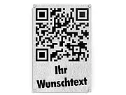Edelstahlschild mit QR-Code - Blankoansicht