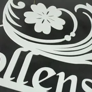 Elegante Edelstahlhausnummer mit Straßennamen - Design Blumen 