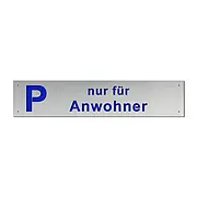 Parkplatzschild aus Edelstahl