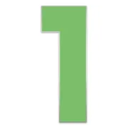 Farbige Edelstahl Hausnummer 1