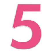 Farbige Edelstahl Hausnummer 5