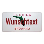 Florida-Boosterplate -Broward- mit individuellem Wunschtext