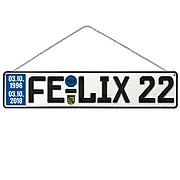 TÜV-Schild zum 22. Geburtstag - Größe: 52 x 11 cm