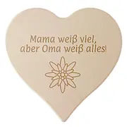 Geschenk für die Oma - Holzherz mit Gravur