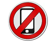 rundes Blechschild - Handyverbot