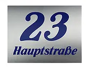 Edelstahl Hausnummer mit Straßenname