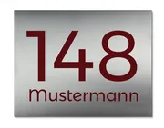 Edelstahl Hausnummer mit Name