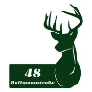 Hausnummer Hirschkopf moosgruen Pulverbeschichtung