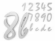 Hausnummern aus Edelstahl in mehreren Größen Schrift Staccato