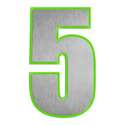 Edelstahlhausnummer mit Acrylrückwand grün