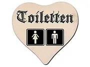 Türschild aus Holz - Toiletten - Größe: 18 x 18 x 1 cm