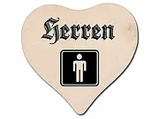 Türschild aus Holz - Toilettenschild Herren - Größe: 18 x 18 x 1cm