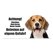 Hundewarnschild mit Beagle