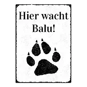 Hundewarnschild mit Hundename