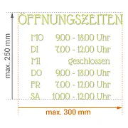 Abmessungen des Folienaufklebers