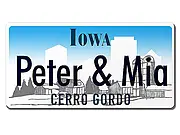 Iowa USA Deko Kfz-Kennzeichen mit Wunschtext