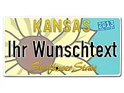 Kansas USA Deko Autonummernschild mit Ihrem individuellem Wunschtext