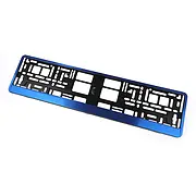 Kennzeichenhalter Blue Butlerfinish mit Wunschtext | pro Stück