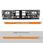 Kennzeichenhalter Butlerfinish Silber mit Wunschtext - pro Stück