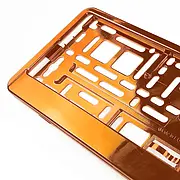 Kennzeichenhalter Chrom Orange - pro Paar
