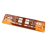 Kennzeichenhalter Chrom Orange - pro Paar