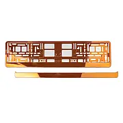 Kennzeichenhalter Chrom Orange - pro Paar