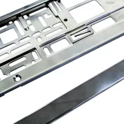 Kennzeichenhalter mit Wunschtext anthrazit chrom - 1 Paar