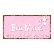 Kinderzimmerschild im Vintage Look mit Wunschtext rosa 20 x 10 cm