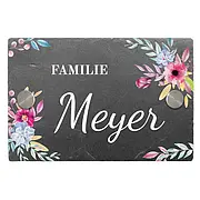 Kleines buntes Türschild aus Schiefer "Design Floral" 150 x 100 mm