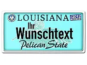 Louisiana USA Deko Kfz-Kennzeichen mit individuellem Wunschtext