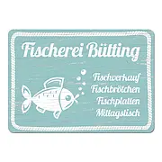 Werbeschild mit Fisch