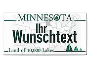 Minnesota USA Deko Nummernschild mit individuellem Wunschtext