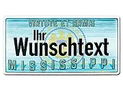 Mississippi USA Deko PKW-Kennzeichen mit Ihrem individuellem Wunschtext