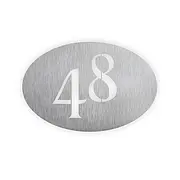 Moderne Edelstahlhausnummer - Design Oval 30 x 20 cm 