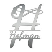 Monogramm H aus Edelstahl mit Familienname