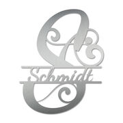 Monogramm S aus Edelstahl mit Familienname