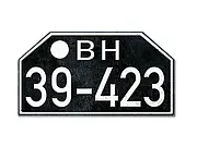 BH Britische Besatzungszone Hamburg Motorrad Nummernschild antiker Look