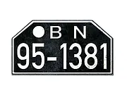 Motorrad Nummernschild BN Britische Zone Niedersachsen antiker Look