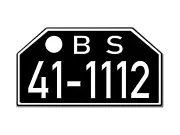 BS Motorrad Nummernschild Britische Zone Schleswig