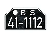 BS Britische Zone Schleswig Nummernschild