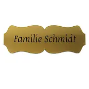 Namensschild in Gold für Wohnungstür