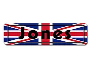 Namensschild mit Flagge aus Großbritannien - Größe: 15 x 3,5 cm