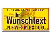 New Mexico USA Kfz-Kennzeichen als Dekoschild mit individuellem Wunschtext