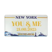 US Plate New York mit Wunschtext