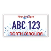 Plate North Carolina mit Wunschtext