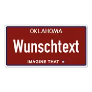 US Plate Oklahoma mit Wunschtext 
