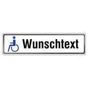 Parkplatz für Behinderte mit Wunschtextfeld