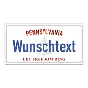 Pennsylvania USA Deko Kfz-Kennzeichen mit Ihrem Wunschtext