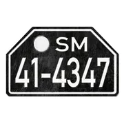 Historisches Nummernschild aus der Besatzungszone - Vintage Look